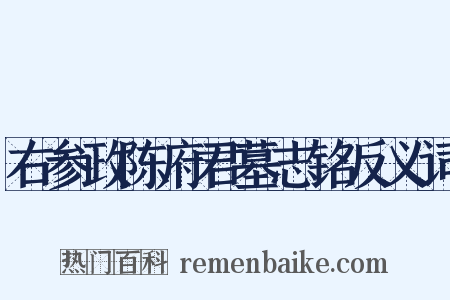 右参政陈府君墓志铭反义词是什么意思的图片